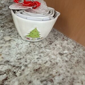 Rae Dunn White Ceramic Christmas measuring cups